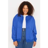 Trendyol Curve Plus Size Sweatshirt - Blue - Oversize