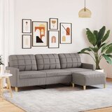 vidaXL Trosed s stolčkom za noge taupe 210 cm blago, (21412623) | Shoptok.si