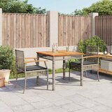  3-dijelni vrtni blagovaonski set sivi od poliratana Siva 80 cm table length | shoptok.hr
