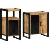 vidaXL Set namještaja za kupaonicu 2 pcs Smeđa Čvrsto grubo drvo manga | shoptok.hr