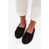 Boto Women's moccasins with fringes and bow black Olivianne u
