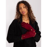 Fashion Hunters Burgundy women's gloves with insulation Cene