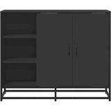 vidaXL Komoda črna 92x35x76 cm inženirski les | Shoptok.si