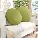 vidaXL Sedežne blazine 2 pcs Svetlo zelena Ø60 x 21 cm blago | Shoptok.si