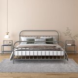  Noćni ormarići 2 kom sivo-crni od metala i stakla | shoptok.hr