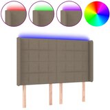  LED uzglavlje smeđesivo 147 x 16 x 118/128 cm od tkanine | shoptok.hr