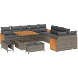 vidaXL Vrtna sedežna garnitura z blazino 17 pcs Siva poli ratan, (5000155114) | Shoptok.si