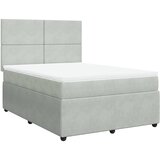  Krevet s oprugama i madracem svjetlosivi 140x190 cm baršunasti | shoptok.hr