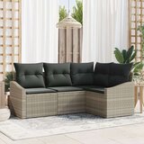  Set kauča za vrt 4 dijela Bež crna Ratan Kutni kauč Pravokutni | shoptok.hr