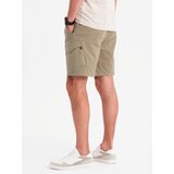 Ombre Men's loose-fit shorts with cargo pockets - light olive | Shoptok.si