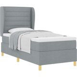 Box Spring Krevet s Madracem u Svjetlosivoj 100x200 cm Tkanina | shoptok.hr