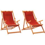  Sklopive stolice za plažu od tkanine 2 kom crvene | shoptok.hr