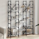 Police za knjige siva boja hrasta 127,5x28,5x172,5 cm drvene | shoptok.hr