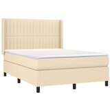  Box spring s madracem LED krem 140x200 cm od tkanine | shoptok.hr