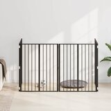  Vrata za pse 4 pcs Crna 80 x 100 cm Cinkani čelik | Shoptok.si