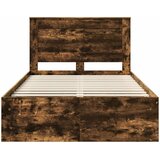 Krevetna konstrukcija s uzglavljem Dimljeni hrast 120 x 200 cm | shoptok.hr