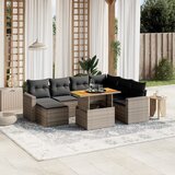 vidaXL 8-dijelni set vrtnih sofa od poliratana s jastucima sivi | shoptok.hr