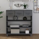  Konzolni stol HAMAR tamnosivi 90x35x90 cm od masivne borovine | shoptok.hr