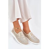 EVENTO Boto Women's Slip-On Perforated Shoes Gold Azethia | shoptok.hr