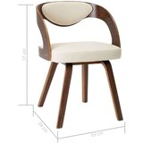  Jedilni stoli 4 kosi krem ukrivljen les in umetno usnje, (20812579) | Shoptok.si