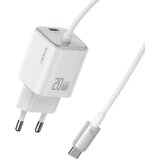 Usams CC261 20W GaN Mini 2C Dual-port Fast punjač sa Type-C kablom (EU) white | Eponuda.ba