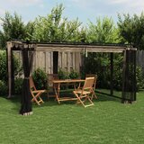 vidaXL Paviljon z mrežastimi stenami taupe 4x3 m jeklo Cene