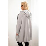 Kesi Women's Plus Size cotton hoodie with a zipper gray | shoptok.hr