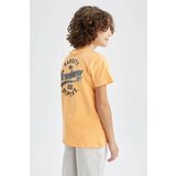 Defacto Boy's Crew Neck Printed Back Short Sleeve T-Shirt Cene