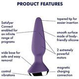 Satisfyer vibracijski analni čep Plug-ilicious 1, ljubičasti | shoptok.hr