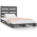 The Living Store Posteljni okvir siv 100x200 cm trdna borovina - Posteljni Okvir, (21523571) | Shoptok.si