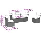  5-dijelni set vrtnih sofa s jastucima poliratan smeđi | shoptok.hr
