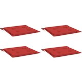 vidaXL jastuci za vrtne stolice 4 kom crveni 50 x 50 x 3 cm od tkanine | shoptok.hr