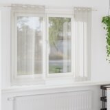 vidaXL Zavese z zavesami 2 pcs Krem 140 x 175 cm Poliester | Shoptok.si