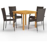  5-dijelni vrtni blagovaonski set smeđi | shoptok.hr