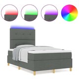 vidaXL Box Spring Krevet s madracem & LED Tamno siva 120x190 cm Tkanina | shoptok.hr
