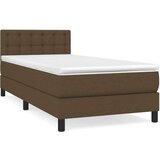  Box spring postelja z vzmetnico temno rjava 100x200 cm blago, (20725735) | Shoptok.si