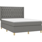  box spring s madracem LED tamnosivi 140x190 cm tkanina | shoptok.hr