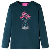 vidaXL Otroška majica z dolgimi rokavi temno zelena 128 Cene