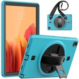 NIKCORP Ovitek za Samsung Galaxy Tab A8 10,5 z naramnim trakom, vrtljivim stojalom in ročajem, troslojna zaščita, turkizen, (5000138996) | Shoptok.si