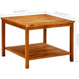 vidaXL stolić za kavu 60 x 60 x 45 cm od masivnog bagremovog drva | shoptok.hr