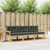  Set vanjskih sofa s jastukom 3 pcs Bijela i antracit Poliester | shoptok.hr