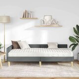  Kotni okvir postelje z matrico z vzmetnico 2 pcs Siva blago, (5000123400) | Shoptok.si