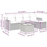 vidaXL Vrtna garnitura - 6-dijelni set vrtnih sofa s jastucima crni od poliratana - Crna sa spremištem 6 | shoptok.hr