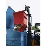 eurokraft pro Stožčast zabojnik s preklopnim dnom, prostornina 0,7 m³, nosilnost 1500 kg, oranžna RAL 2000 | Shoptok.si
