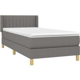  Box spring postelja z vzmetnico temno siva 100x200 cm blago, (20725921) | Shoptok.si