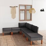 Poli vrtna sedežna garnitura 6-delna z blazinami ratan siva | Shoptok.si