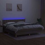 vidaXL Krevet box spring s madracem LED smeđesivi 180x200 cm tkanina | shoptok.hr