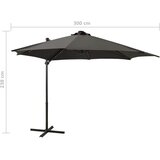  Konzolni suncobran sa šipkom i LED svjetlima 300 cm antracit | shoptok.hr