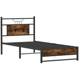 vidaXL Okvir kreveta bez madraca dimljena boja hrasta 75x190 cm drveni | shoptok.hr