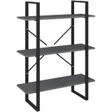 Maison Chic Knjižna omara - Knjižni regal 3-nadstropna siva 80x30x105 cm trdna borovina, (21726191) | Shoptok.si